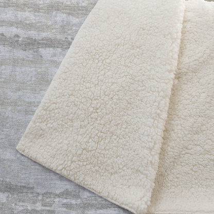 50" X 70" Ivory And Taupe Striped Microfiber Plush Throw Blanket HomeRoots