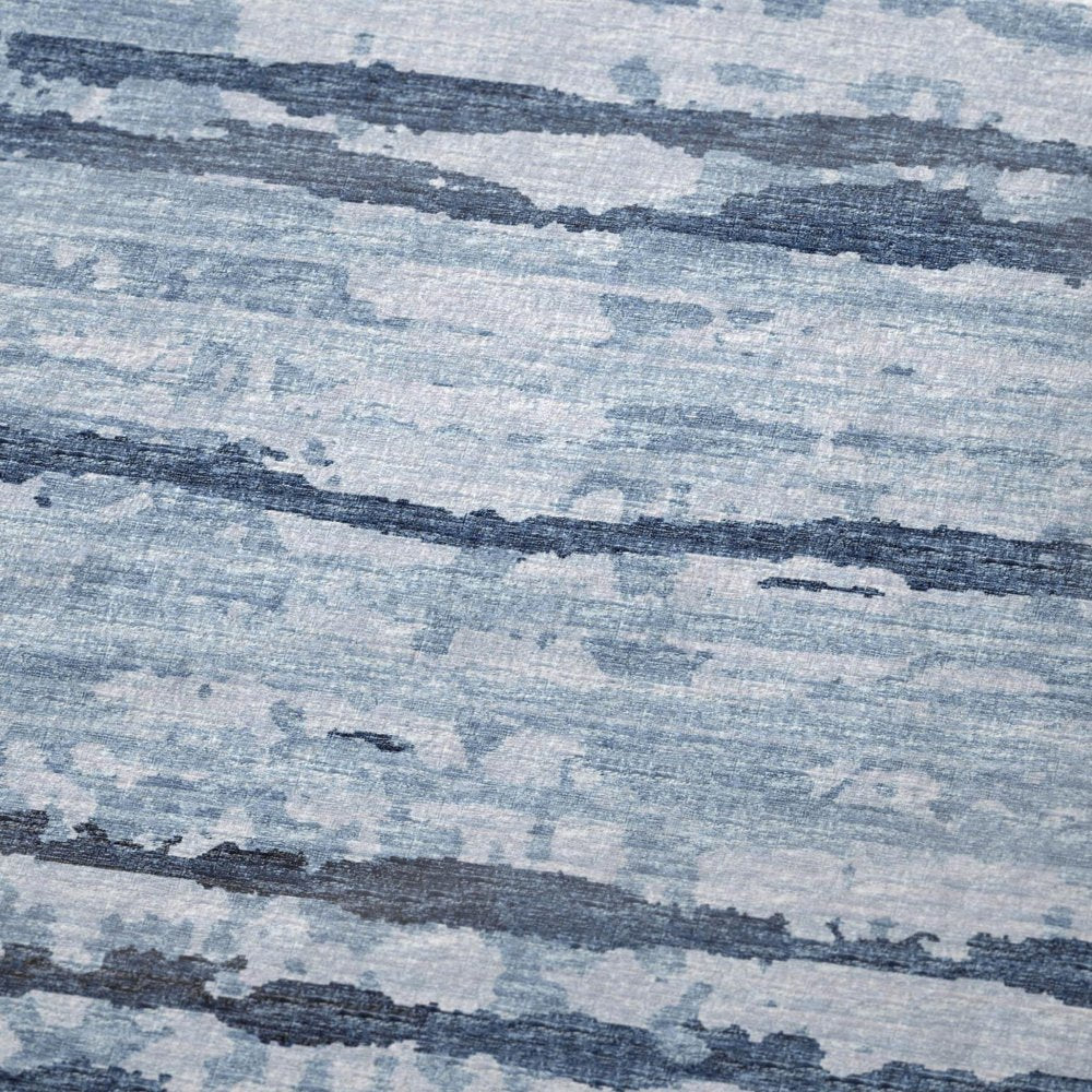 50" X 70" Blue And Ivory Striped Polyester Woven Plush Throw Blanket HomeRoots