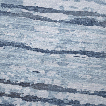50" X 70" Blue And Ivory Striped Polyester Woven Plush Throw Blanket HomeRoots