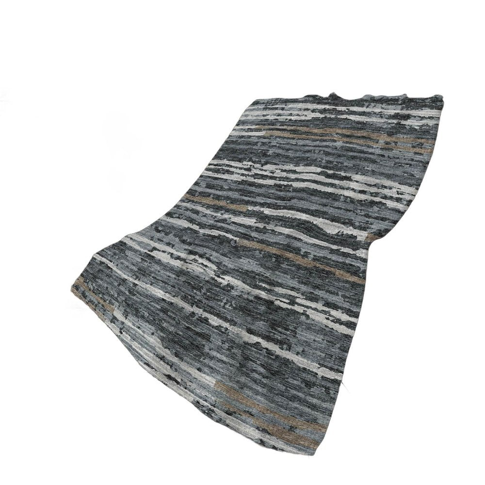 50" X 70" Charcoal And Gray Striped Plush Throw Blanket HomeRoots