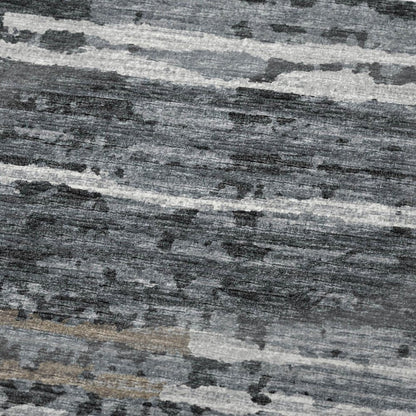 50" X 70" Charcoal And Gray Striped Plush Throw Blanket HomeRoots