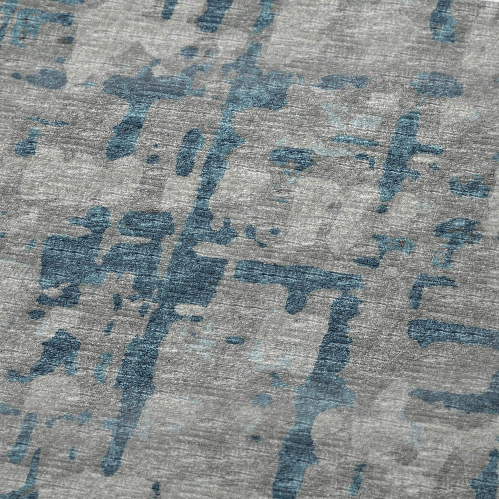 50" X 70" Gray And Blue Abstract Polyester Woven Plush Throw Blanket HomeRoots