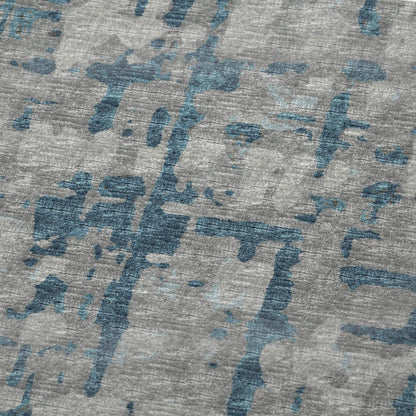 50" X 70" Gray And Blue Abstract Polyester Woven Plush Throw Blanket HomeRoots