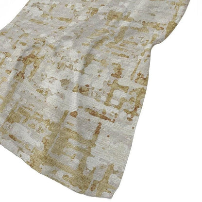 50" X 70" Coffee And Beige Abstract Polyester Woven Plush Throw Blanket HomeRoots