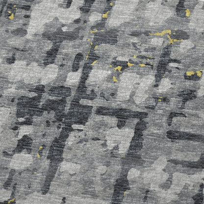 50" X 70" Gray And Gold Abstract Polyester Woven Plush Throw Blanket HomeRoots