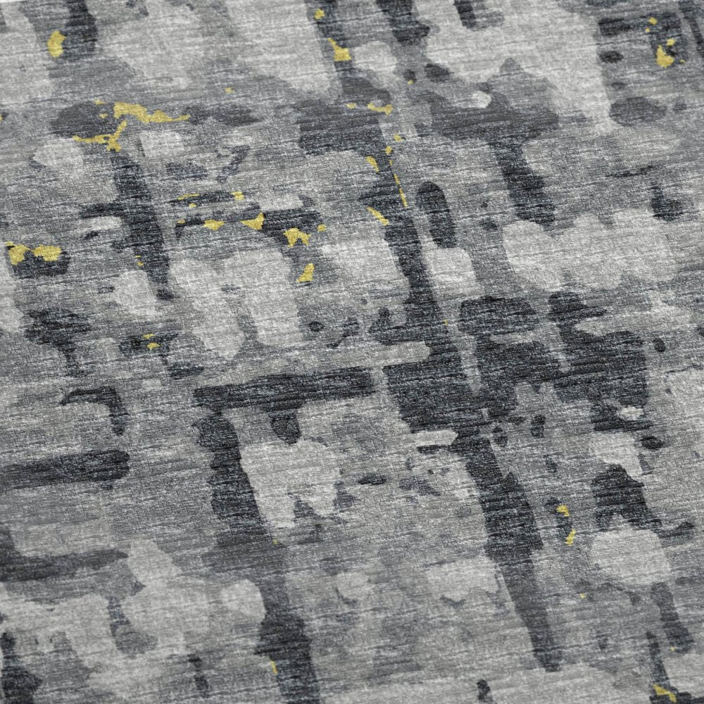 50" X 70" Gray And Gold Abstract Polyester Woven Plush Throw Blanket HomeRoots