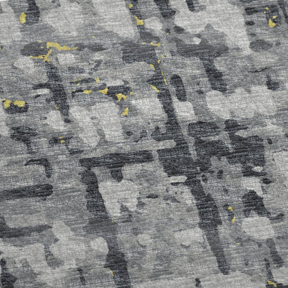 50" X 70" Gray And Gold Abstract Polyester Woven Plush Throw Blanket HomeRoots