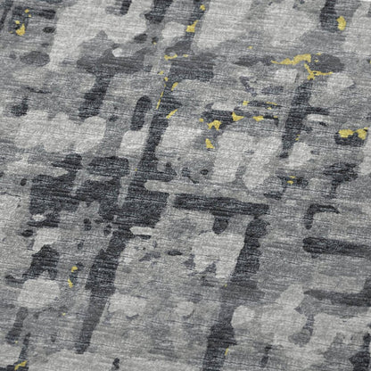 50" X 70" Gray And Gold Abstract Polyester Woven Plush Throw Blanket HomeRoots