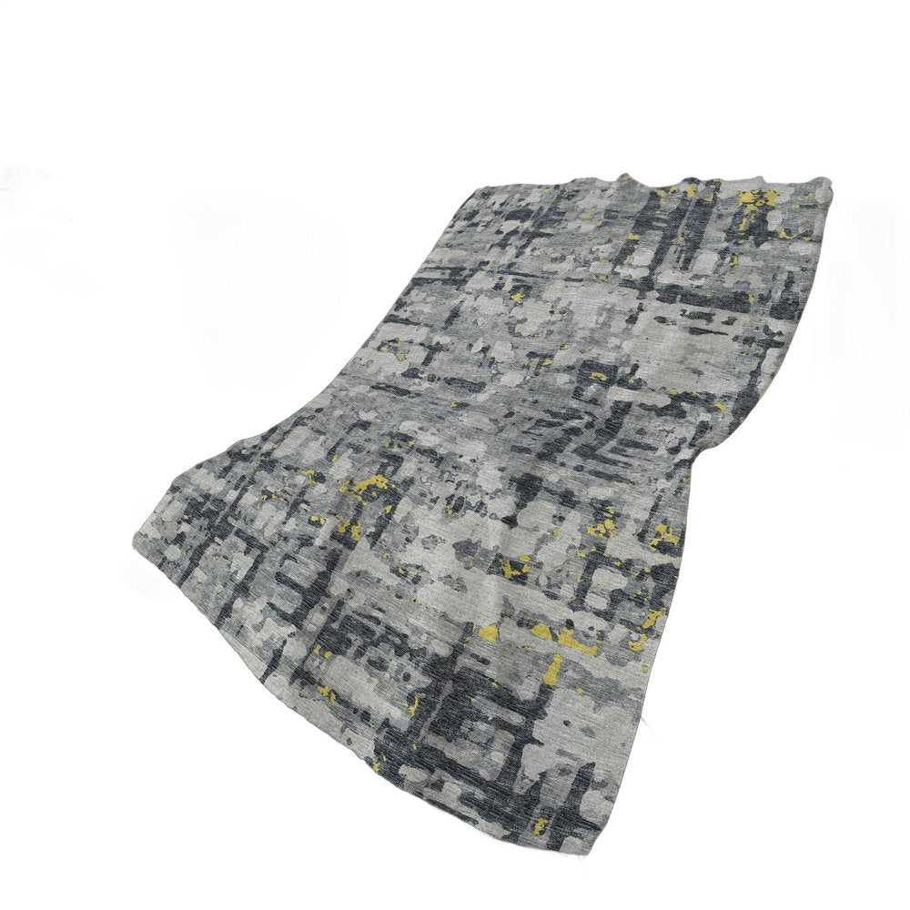 50" X 70" Gray And Gold Abstract Polyester Woven Plush Throw Blanket HomeRoots