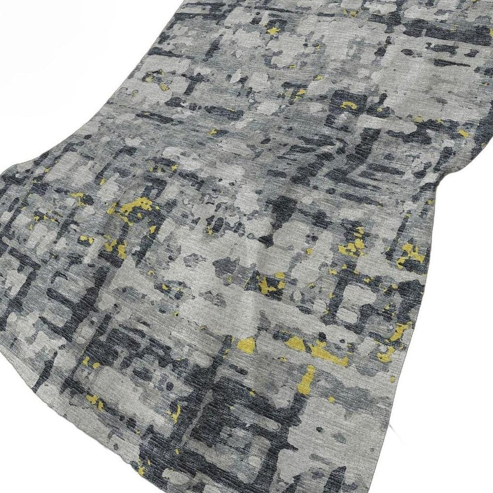50" X 70" Gray And Gold Abstract Polyester Woven Plush Throw Blanket HomeRoots