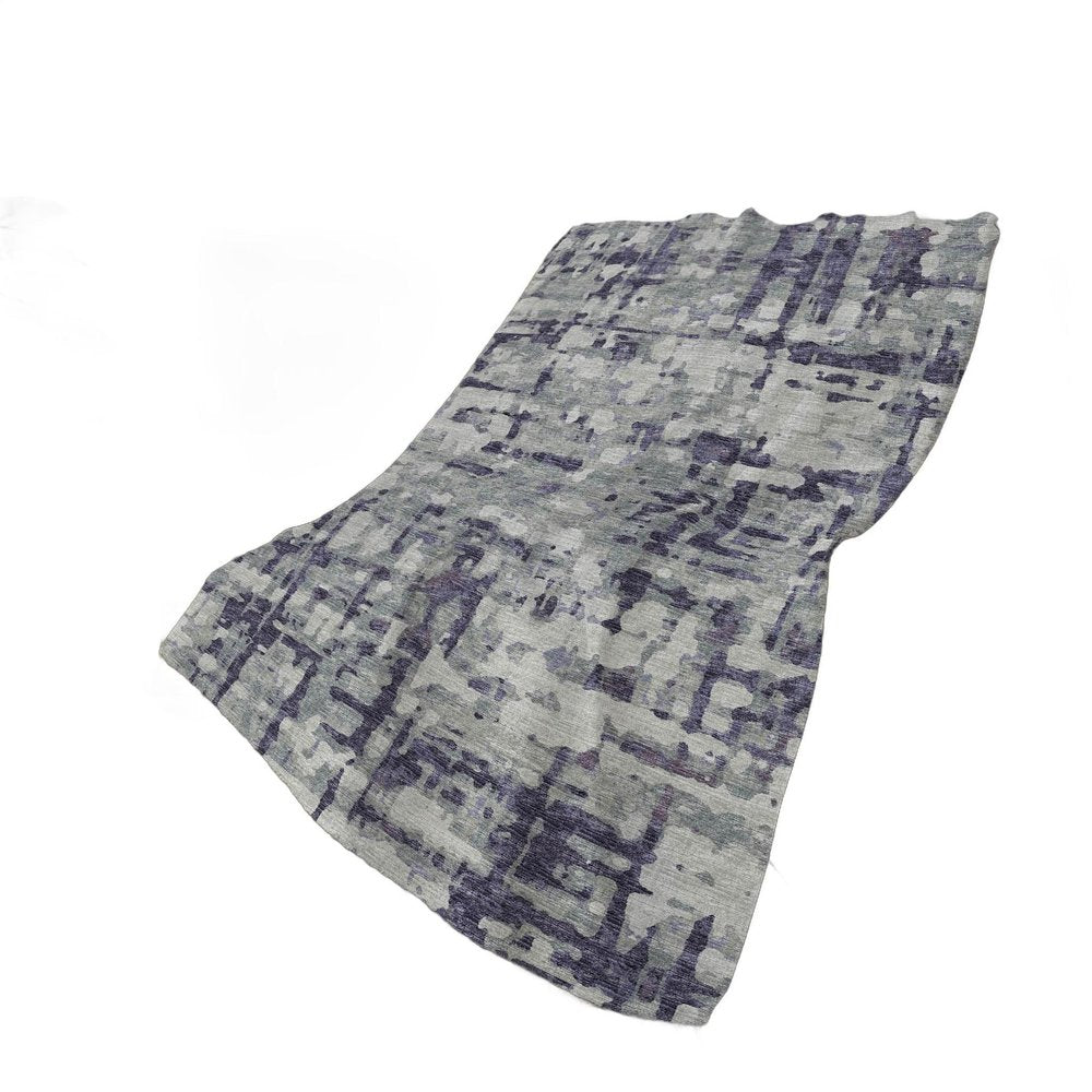 50" X 70" Purple And Gray Abstract Plush Throw Blanket HomeRoots