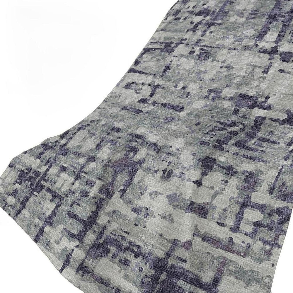 50" X 70" Purple And Gray Abstract Plush Throw Blanket HomeRoots