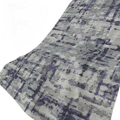 50" X 70" Purple And Gray Abstract Plush Throw Blanket HomeRoots