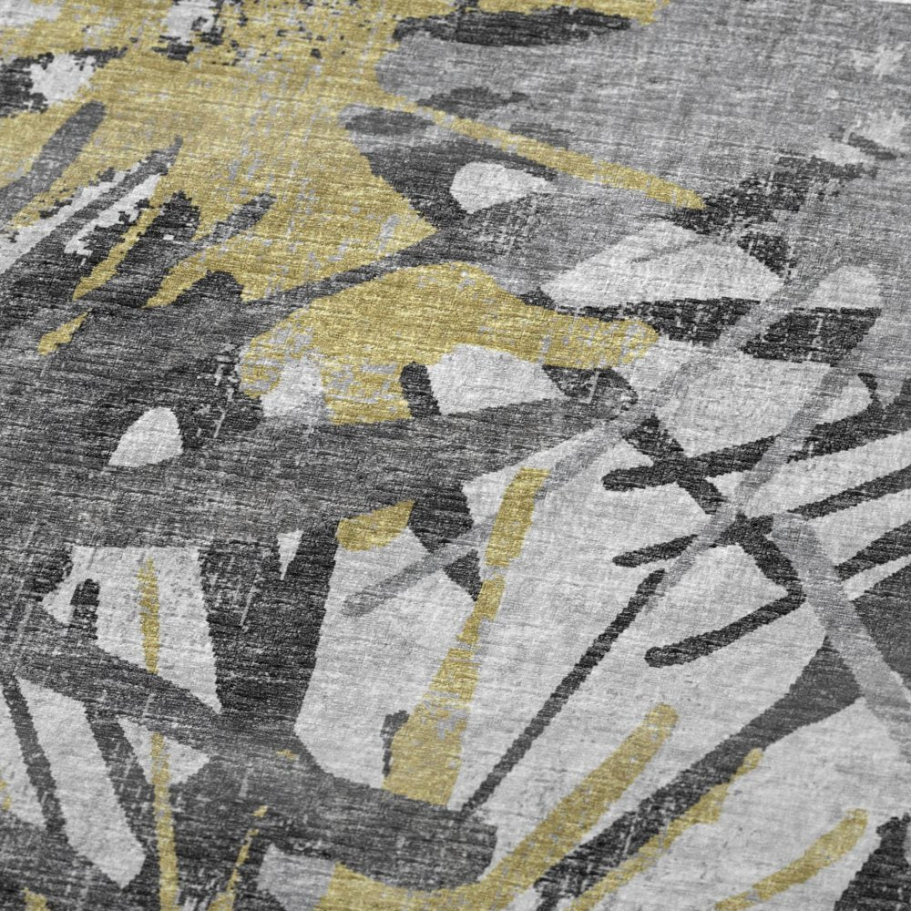 50" X 70" Gold And Gray Abstract Polyester Woven Plush Throw Blanket HomeRoots