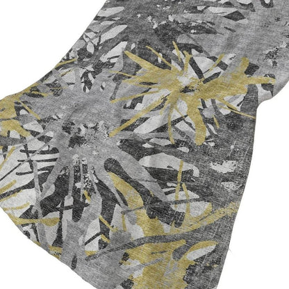 50" X 70" Gold And Gray Abstract Polyester Woven Plush Throw Blanket HomeRoots
