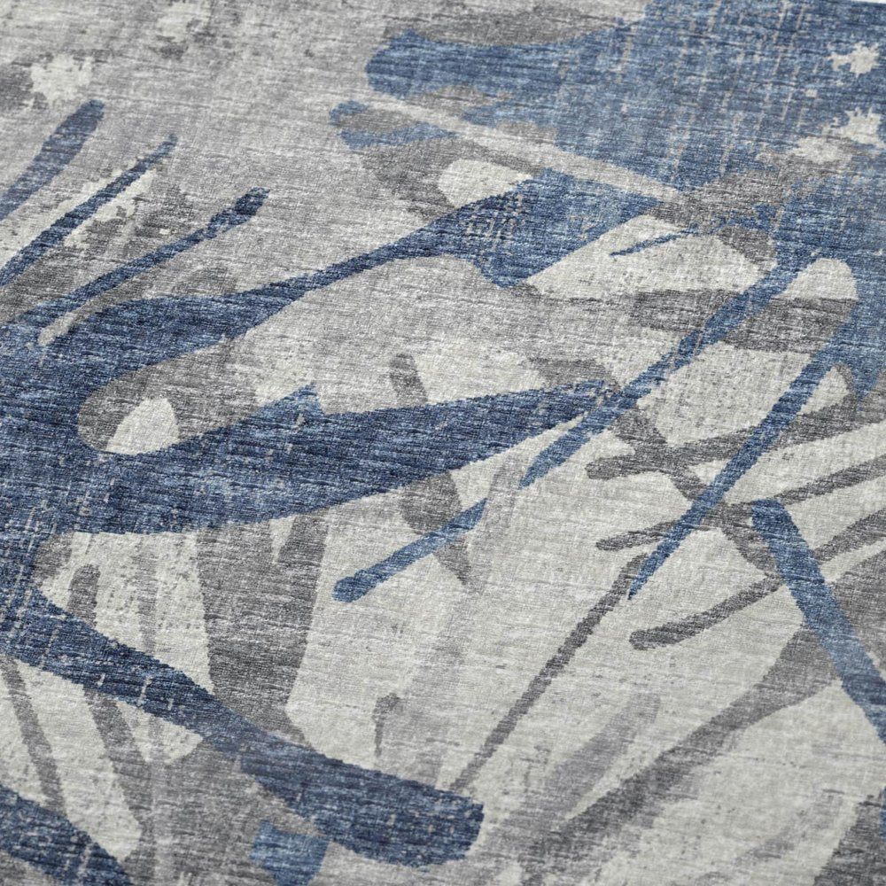 50" X 70" Blue And Gray Abstract Polyester Woven Plush Throw Blanket HomeRoots