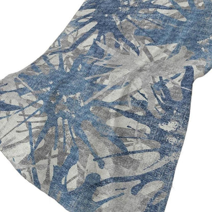 50" X 70" Blue And Gray Abstract Polyester Woven Plush Throw Blanket HomeRoots