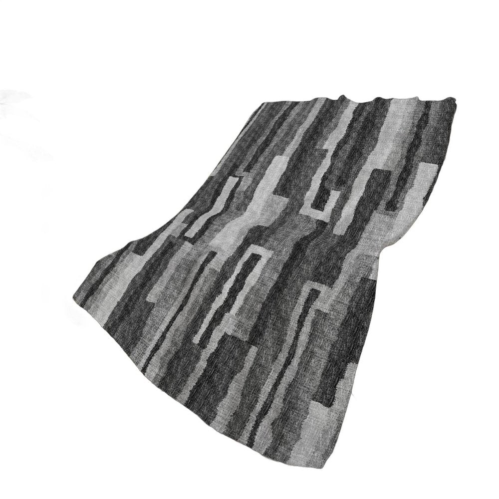 50" X 70" Charcoal And Gray Abstract Plush Throw Blanket HomeRoots