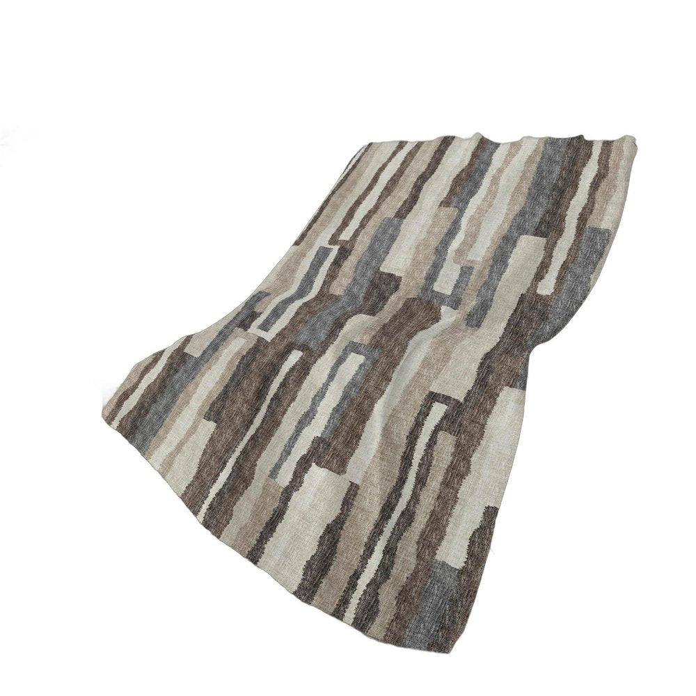 50" X 70" Chocolate And Gray Abstract Plush Throw Blanket HomeRoots