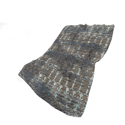 50" X 70" Chocolate And Blue Geometric Plush Throw Blanket HomeRoots