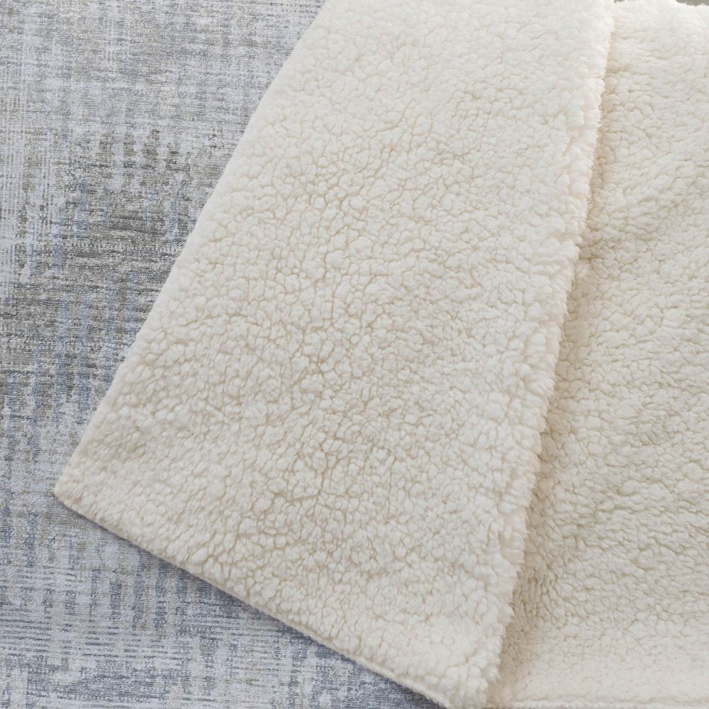 50" X 70" Linen And Gray Geometric Microfiber Plush Throw Blanket HomeRoots