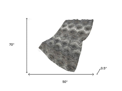 50" X 70" Charcoal And Gray Geometric Plush Throw Blanket HomeRoots