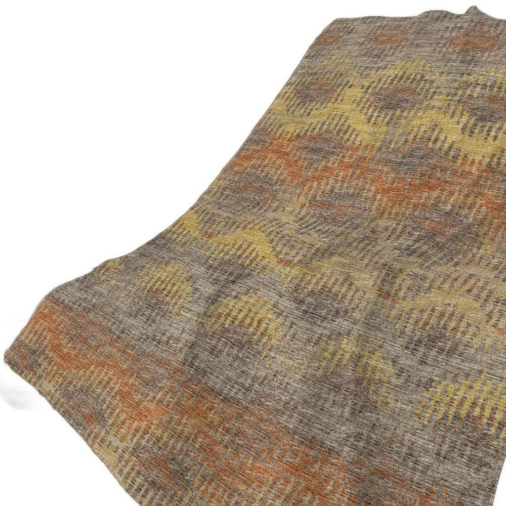 50" X 70" Orange Gold And Gray Geometric Plush Throw Blanket HomeRoots