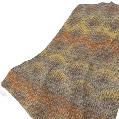 50" X 70" Orange Gold And Gray Geometric Plush Throw Blanket HomeRoots