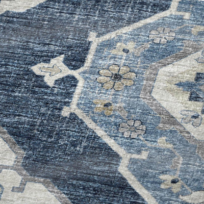 50" X 70" Blue And Ivory Floral Polyester Woven Plush Throw Blanket HomeRoots