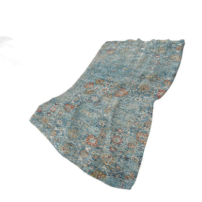50" X 70" Rust Teal And Gold Floral Polyester Woven Plush Throw Blanket HomeRoots