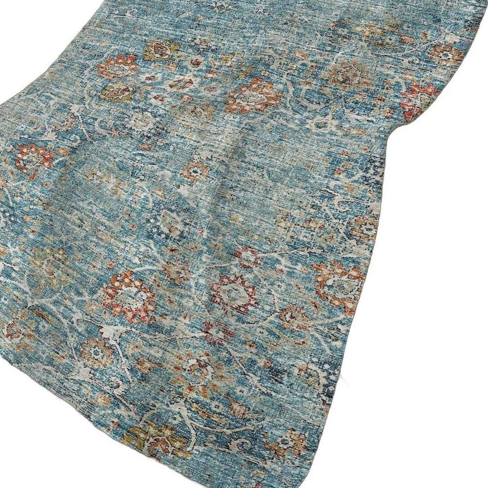 50" X 70" Rust Teal And Gold Floral Polyester Woven Plush Throw Blanket HomeRoots