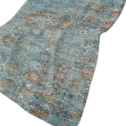 50" X 70" Rust Teal And Gold Floral Polyester Woven Plush Throw Blanket HomeRoots