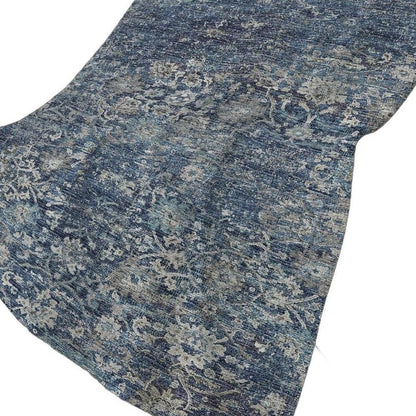 50" X 70" Blue And Pewter Floral Plush Throw Blanket HomeRoots