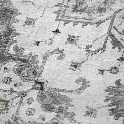 50" X 70" Charcoal Gray And Ivory Floral Polyester Woven Plush Throw Blanket HomeRoots