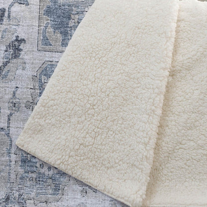 50" X 70" Blue And Ivory Floral Polyester Woven Plush Throw Blanket HomeRoots