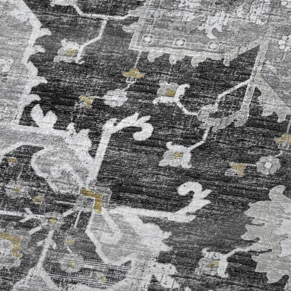 50" X 70" Charcoal Gold And Gray Floral Microfiber Plush Throw Blanket HomeRoots