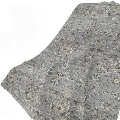 50" X 70" Charcoal And Gray Floral Polyester Woven Plush Throw Blanket HomeRoots
