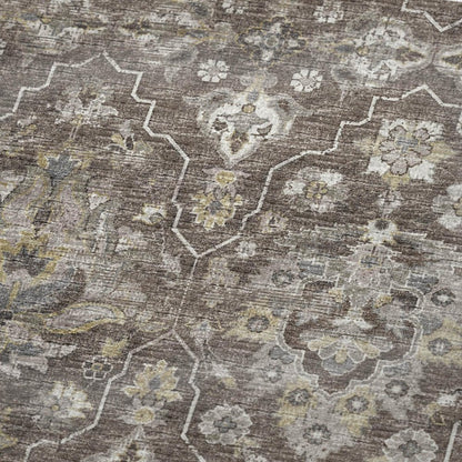 50" X 70" Chocolate And Ivory Floral Polyester Woven Plush Throw Blanket HomeRoots