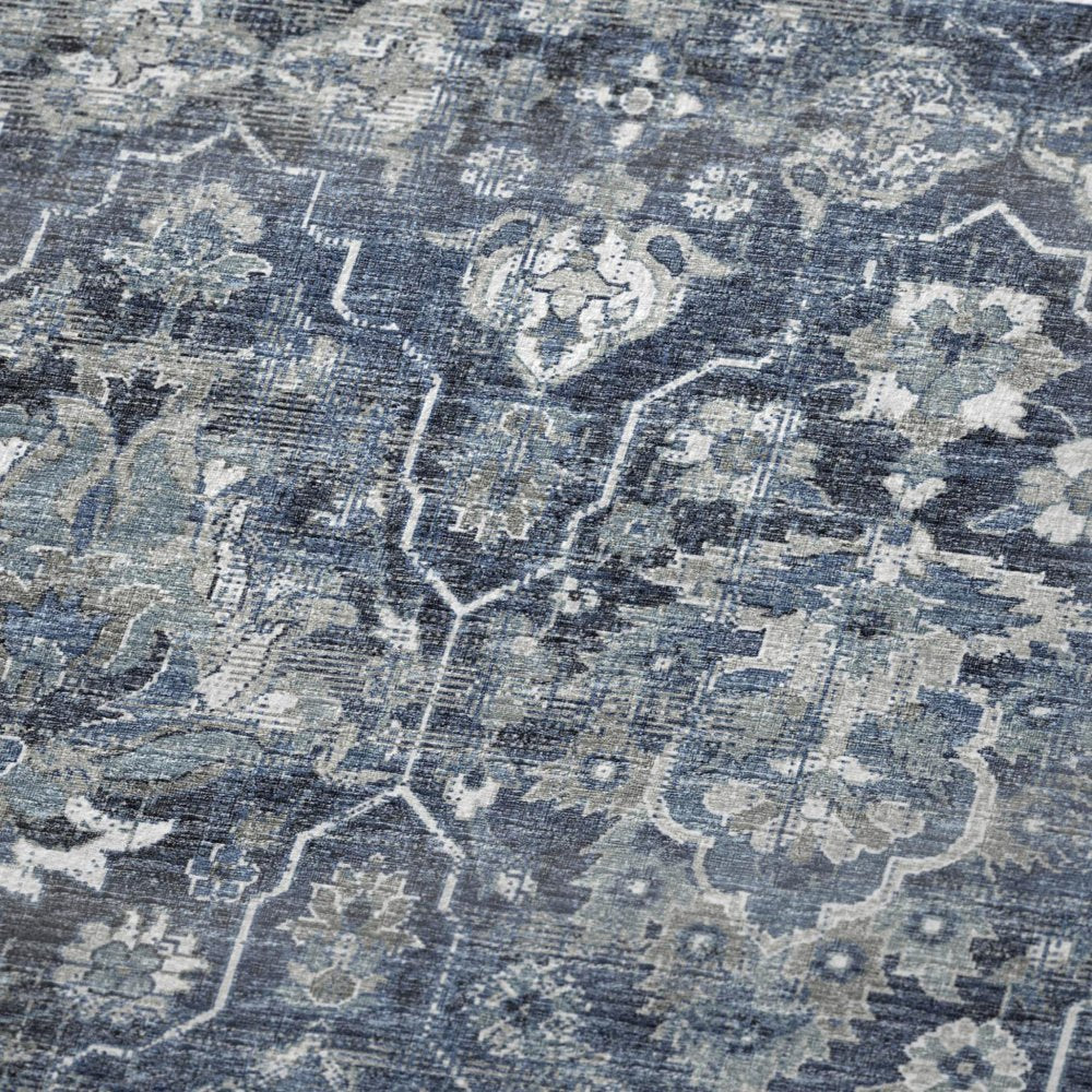 50" X 70" Blue Gray And Ivory Floral Polyester Woven Plush Throw Blanket HomeRoots