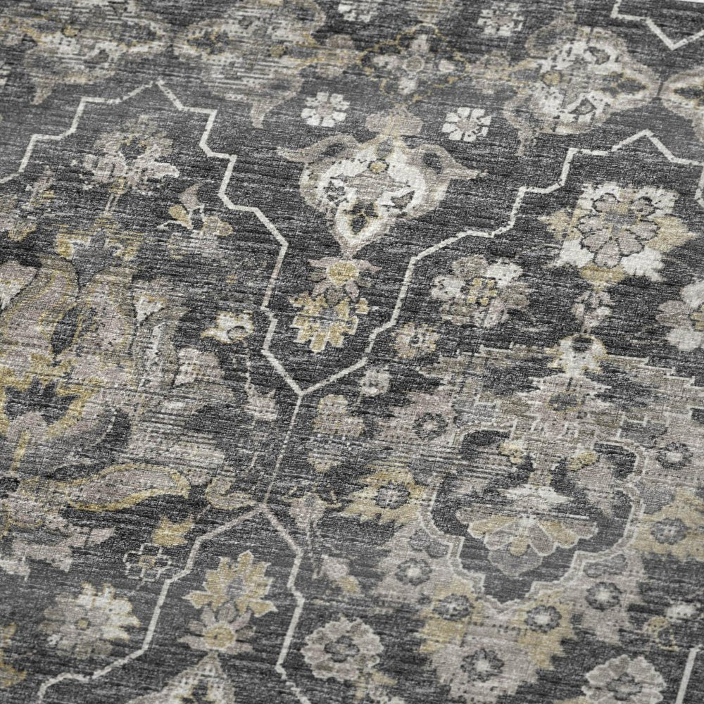 50" X 70" Charcoal Ivory And Coffee Floral Polyester Woven Plush Throw Blanket HomeRoots