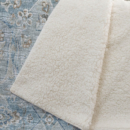 50" X 70" Ivory Coffee And Teal Damask Microfiber Plush Throw Blanket HomeRoots