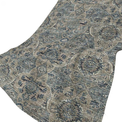 50" X 70" Blue And Pewter Damask Plush Throw Blanket HomeRoots