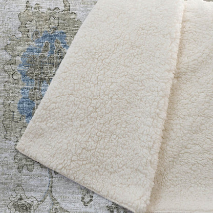 50" X 70" Blue Charcoal And Ivory Floral Polyester Woven Plush Throw Blanket HomeRoots