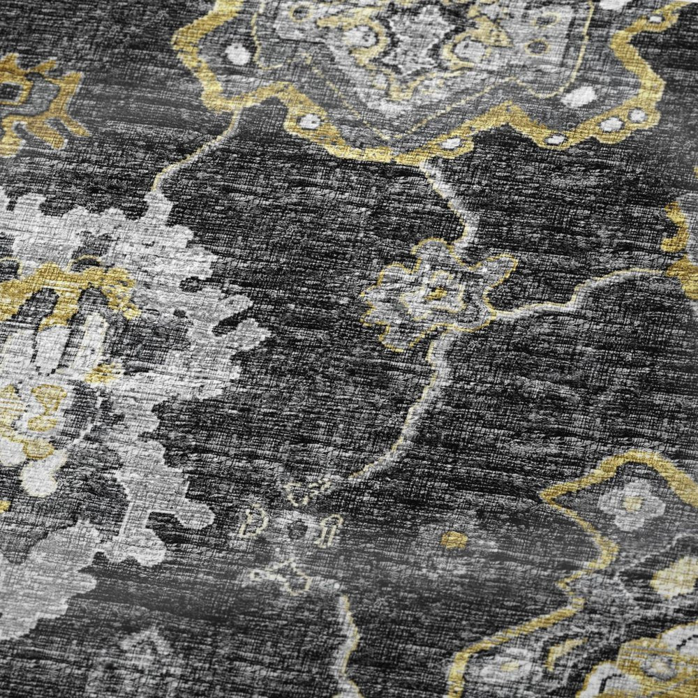50" X 70" Gray And Gold Floral Polyester Woven Plush Throw Blanket HomeRoots