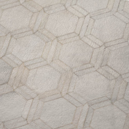 50" X 70" Ivory And Beige Geometric Microfiber Plush Throw Blanket HomeRoots