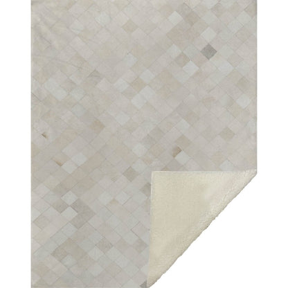50" X 70" Ivory And Beige Geometric Microfiber Plush Throw Blanket HomeRoots