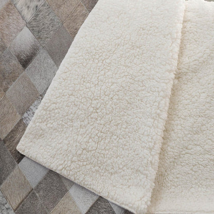 50" X 70" Gray Beige And Black Geometric Microfiber Plush Throw Blanket HomeRoots