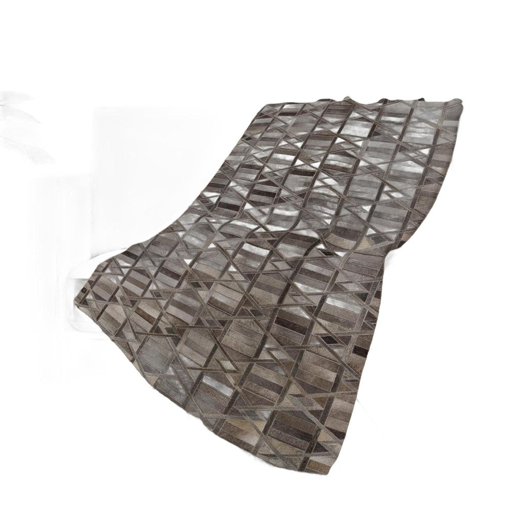 50" X 70" Gray Black And Beige Geometric Plush Throw Blanket HomeRoots