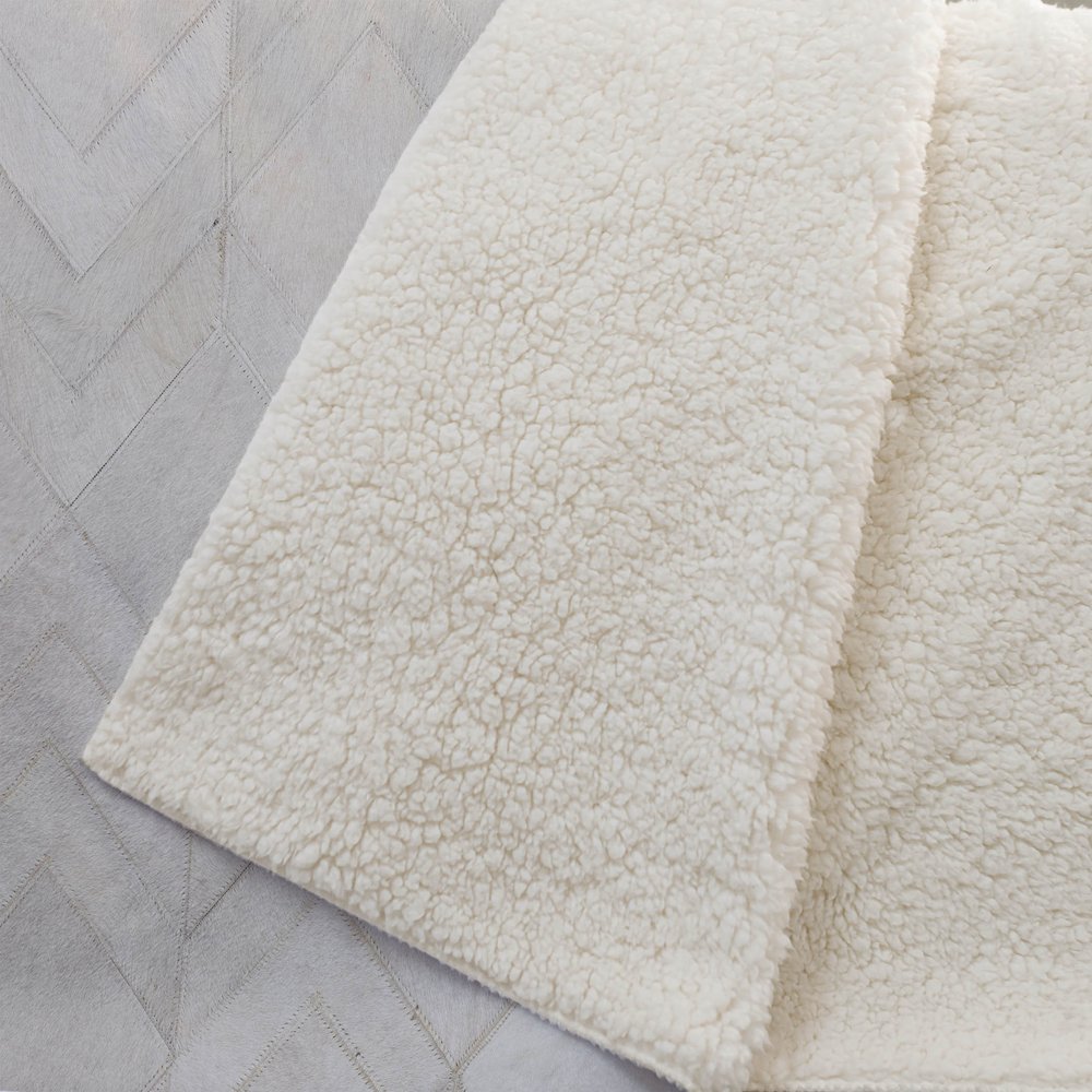 50" X 70" Ivory And Beige Geometric Microfiber Plush Throw Blanket HomeRoots