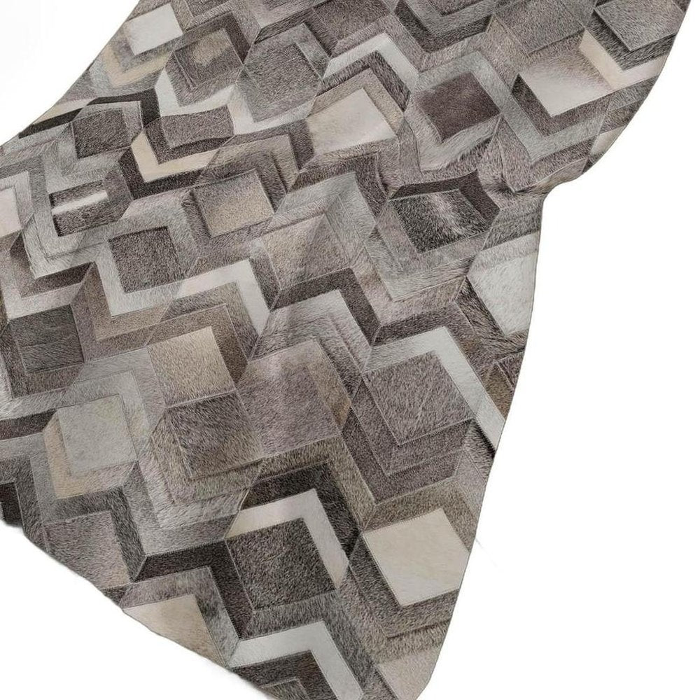50" X 70" Gray And Ivory Geometric Polyester Woven Plush Throw Blanket HomeRoots